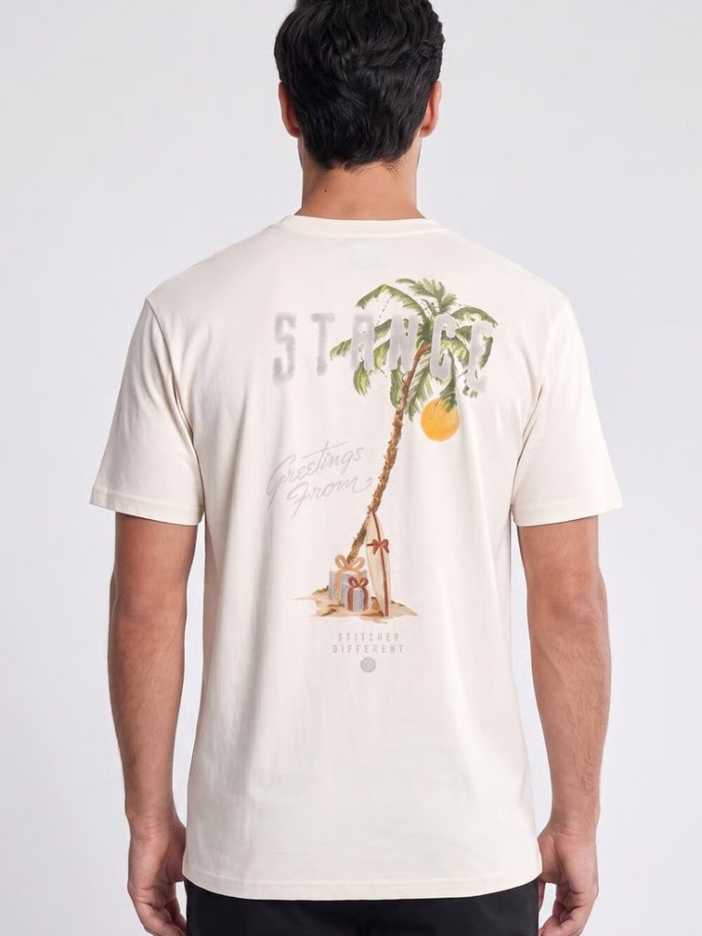 NWT Stance "The Crew" Greetings From Graphic T-Shirt - L Cream